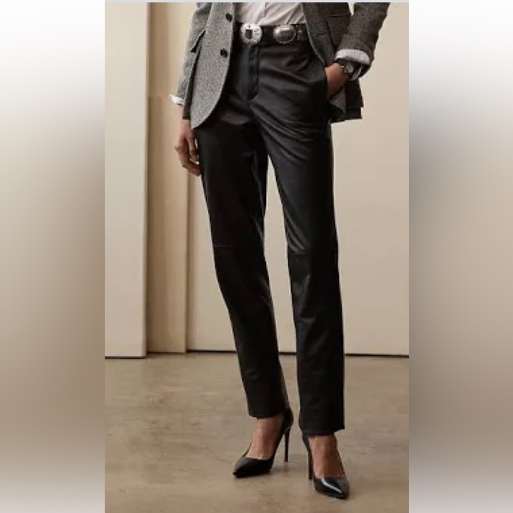 RtA Black leather, calfskin pants